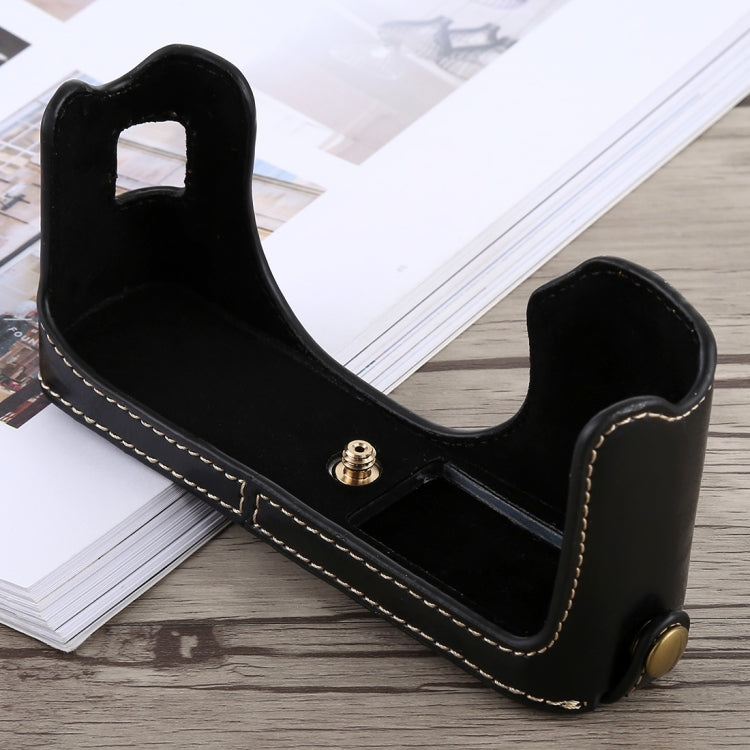 Frendorf | 1/4 inch Draad PU Leer Camera Half Case Basis voor FUJIFILM X100F (Zwart)