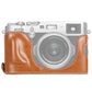 Frendorf | 1/4 inch Draad PU Leer Camera Halve Case Basis voor FUJIFILM X100F (Bruin)