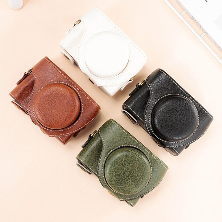Frendorf | Voor Sony ZV-1F / ZV1M2 Volledige Body Camera PU Leren Tas met Band (Koffie)