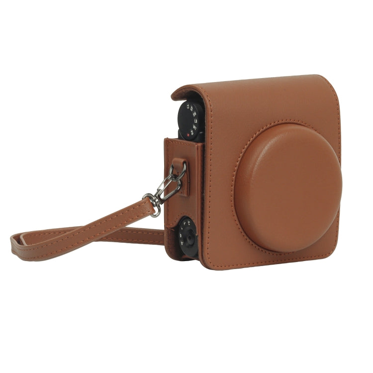 Frendorf | Voor Fujifilm Instax mini 99 Full Body Camera PU Leren Hoes met Schouderriem (Bruin)