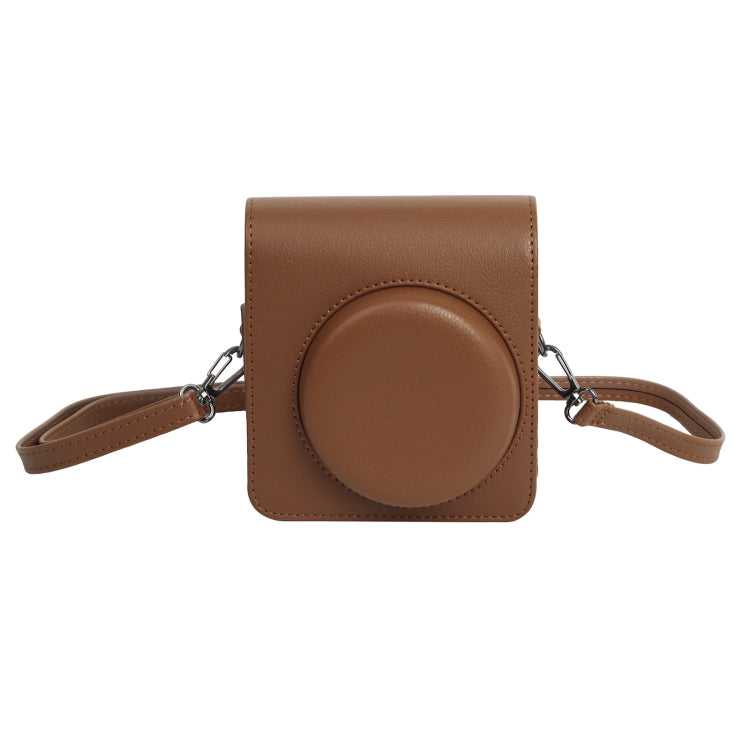 Frendorf | Voor Fujifilm Instax mini 99 Full Body Camera PU Leren Hoes met Schouderriem (Bruin)