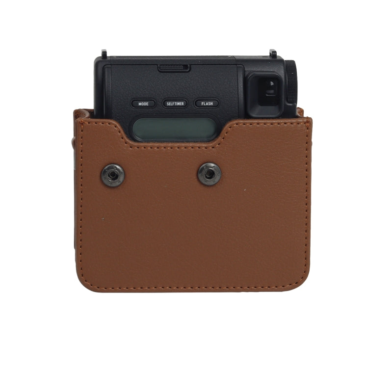 Frendorf | Voor Fujifilm Instax mini 99 Full Body Camera PU Leren Hoes met Schouderriem (Bruin)