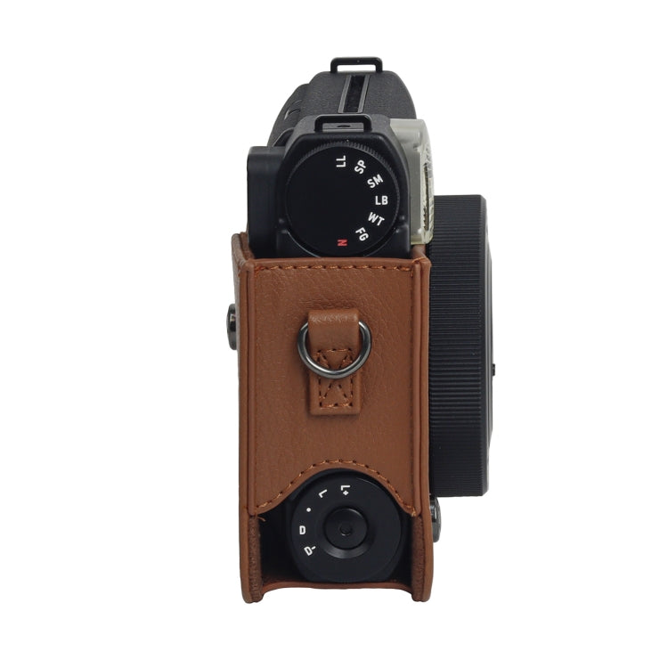 Frendorf | Voor Fujifilm Instax mini 99 Full Body Camera PU Leren Hoes met Schouderriem (Bruin)