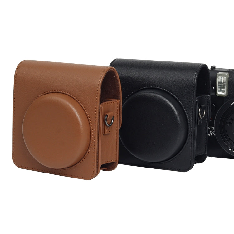 Frendorf | Voor Fujifilm Instax mini 99 Full Body Camera PU Leren Hoes met Schouderriem (Bruin)