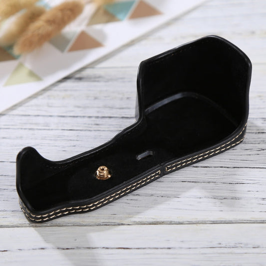 Frendorf | 1/4 inch Thread PU Leder Kamera Halbtasche Basis für Sony ILCE-6000 / A6000 (Schwarz)