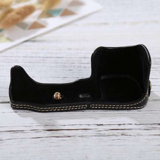 Frendorf | 1/4 inch Thread PU Leder Kamera Halbtasche Basis für Sony ILCE-6000 / A6000 (Schwarz)