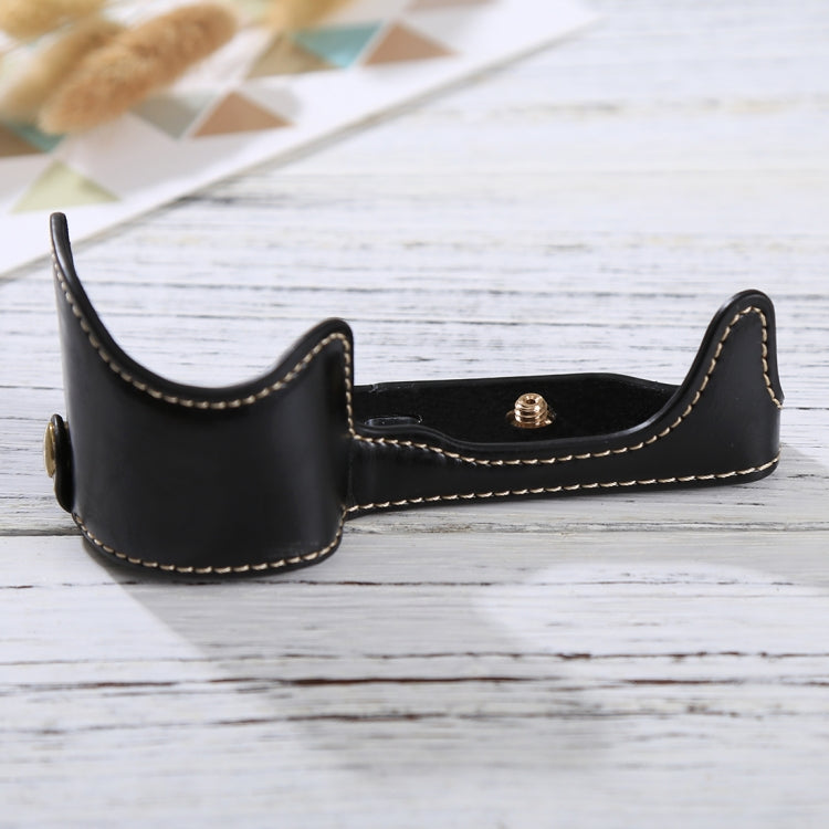 Frendorf | 1/4 inch Thread PU Leder Kamera Halbtasche Basis für Sony ILCE-6000 / A6000 (Schwarz)