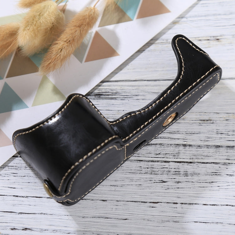 Frendorf | 1/4 inch Thread PU Leder Kamera Halbtasche Basis für Sony ILCE-6000 / A6000 (Schwarz)