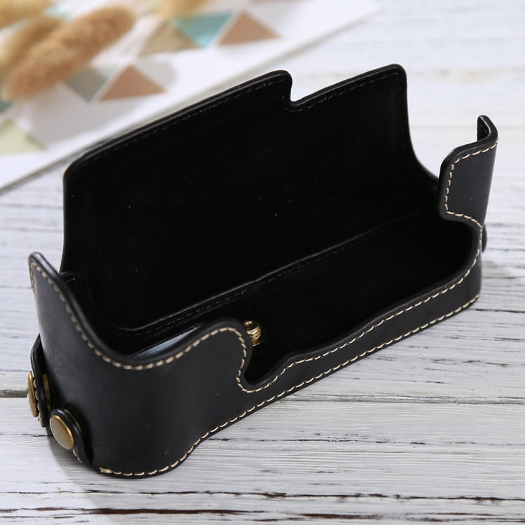 Frendorf | 1/4 inch Draad PU Lederen Camera Halve Case Basis voor FUJIFILM X-E3(Zwart)