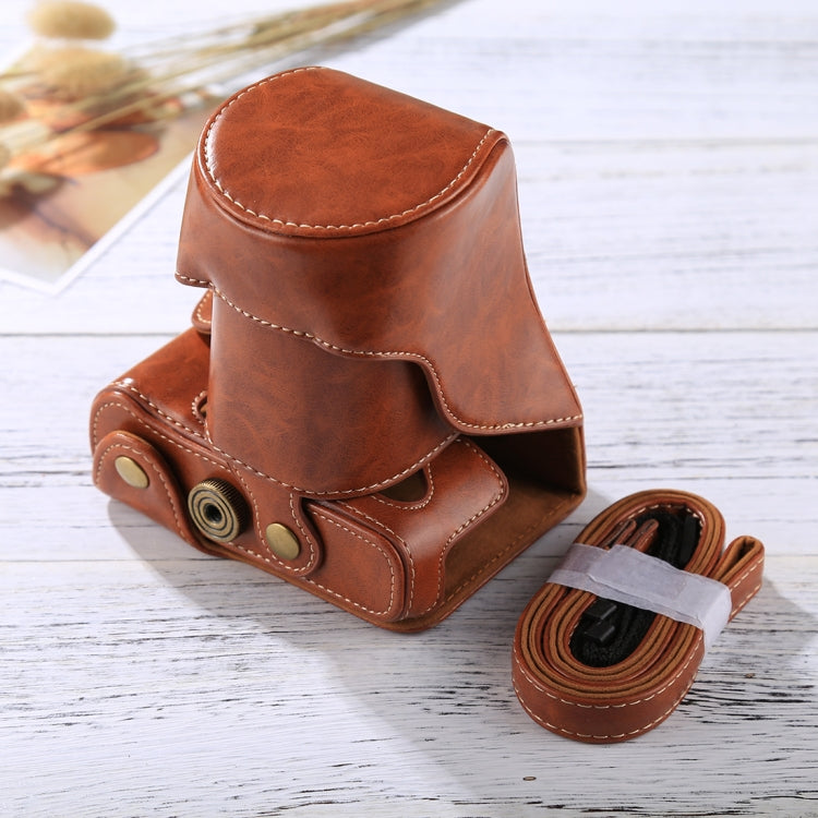 Frendorf | Volledige body camera PU leren tas met strap voor FUJIFILM XT10 / XT20 (16-50mm / 18-55mm lens) (Bruin)