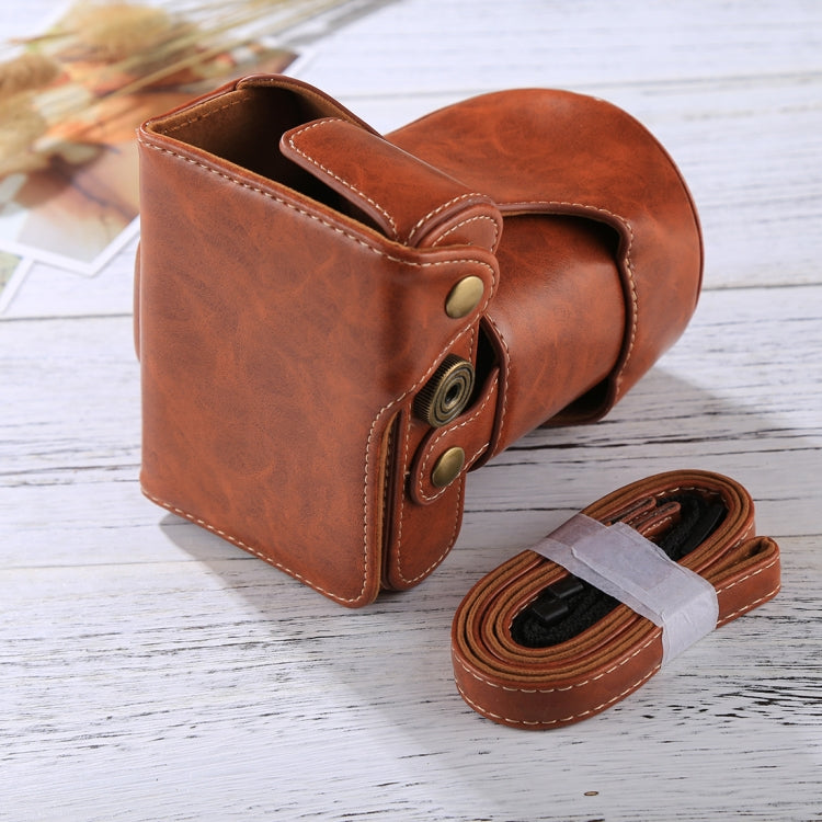 Frendorf | Volledige body camera PU leren tas met strap voor FUJIFILM XT10 / XT20 (16-50mm / 18-55mm lens) (Bruin)