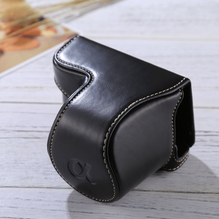 Frendorf | Volledige Body Camera PU Lederen Hoes Tas met Strap voor Sony A5100 / A5000 / NEX-3N (16-50mm / 40.5mm Lens)(Zwart)
