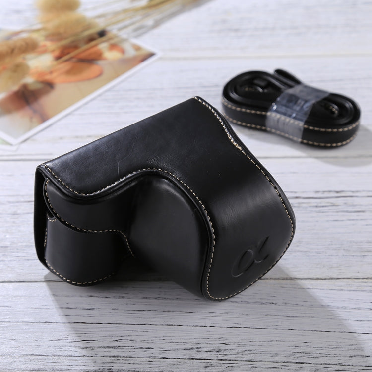 Frendorf | Volledige Body Camera PU Lederen Hoes Tas met Strap voor Sony A5100 / A5000 / NEX-3N (16-50mm / 40.5mm Lens)(Zwart)