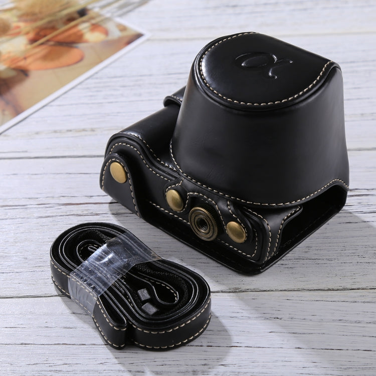 Frendorf | Volledige Body Camera PU Lederen Hoes Tas met Strap voor Sony A5100 / A5000 / NEX-3N (16-50mm / 40.5mm Lens)(Zwart)