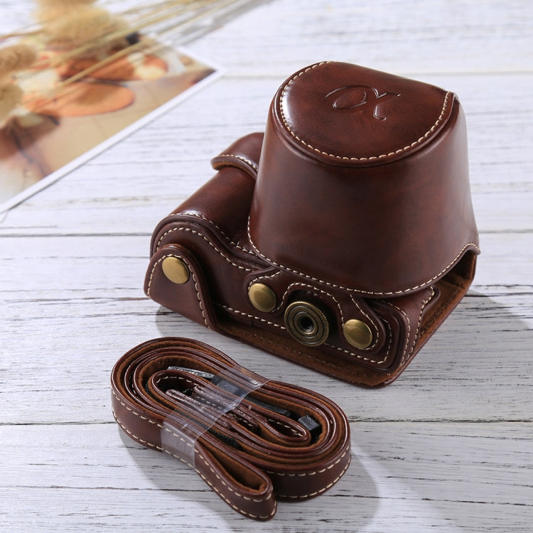 Frendorf | Volledige Body Camera PU Leren Hoes Tas met Band voor Sony A5100 / A5000 / NEX-3N (16-50mm / 40.5mm Lens)(Koffie)