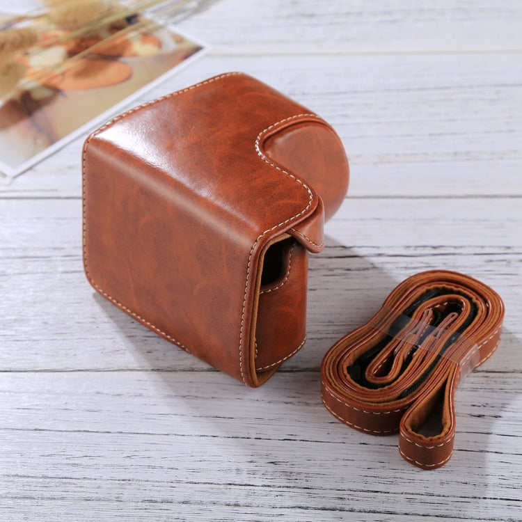 Frendorf | Volledige Body Camera PU Lederen Hoes Tas met Strap voor Sony A5100 / A5000 / NEX-3N (16-50mm / 40.5mm Lens)(Bruin)