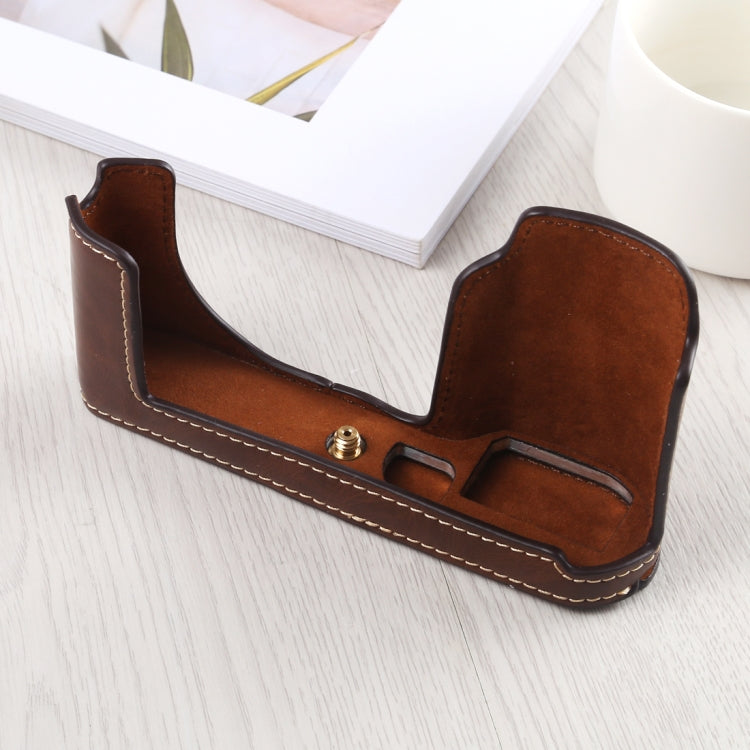 Frendorf | 1/4 Zoll Gewinde PU Leder Kamera Halbhülle Basis für Leica TL (Typ 701) (Kaffee)