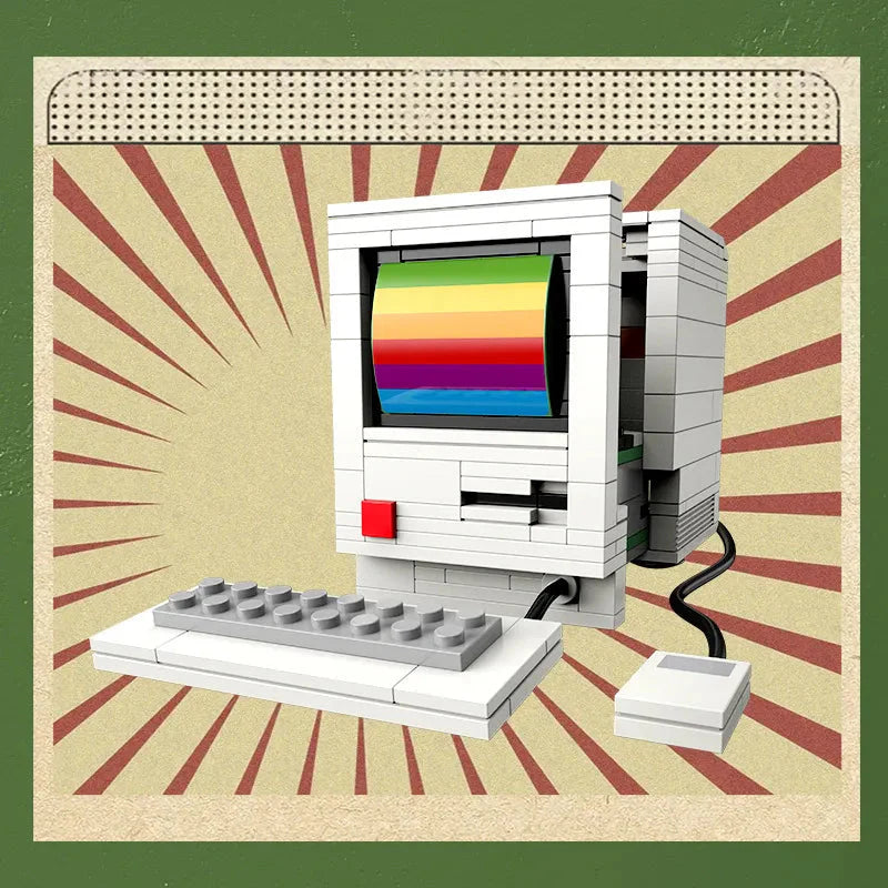 DIY Retro Elektrogeräte Möbel TV Computer Kassette Walkman Spielkonsolen Radio Bauklötze Modellziegel Sets Spielzeug