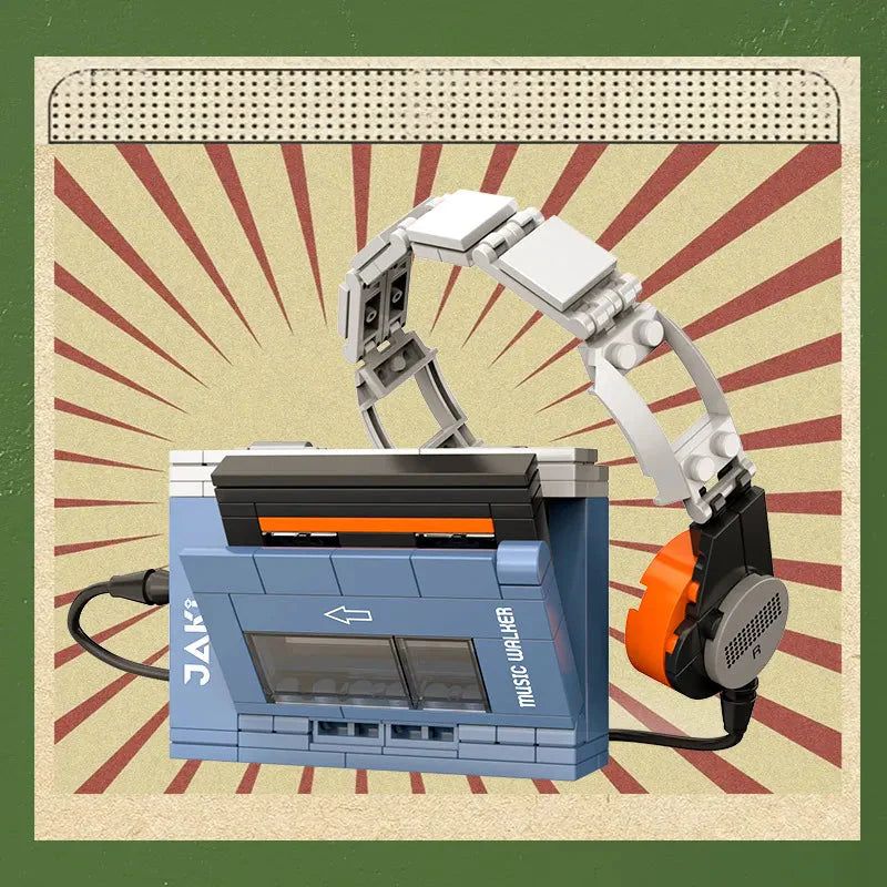 DIY Retro Elektrogeräte Möbel TV Computer Kassette Walkman Spielkonsolen Radio Bauklötze Modellziegel Sets Spielzeug