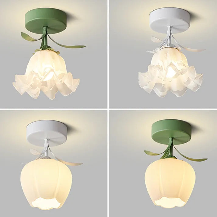 Frendorf | FleurTiffany Französische Tiffany-Deckenleuchte | Blumenmuster | Elegantes Jugendstil-Design für Ihr Zuhause