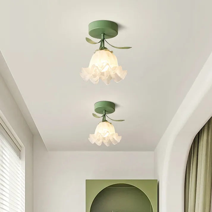 Frendorf | FleurTiffany Französische Tiffany-Deckenleuchte | Blumenmuster | Elegantes Jugendstil-Design für Ihr Zuhause