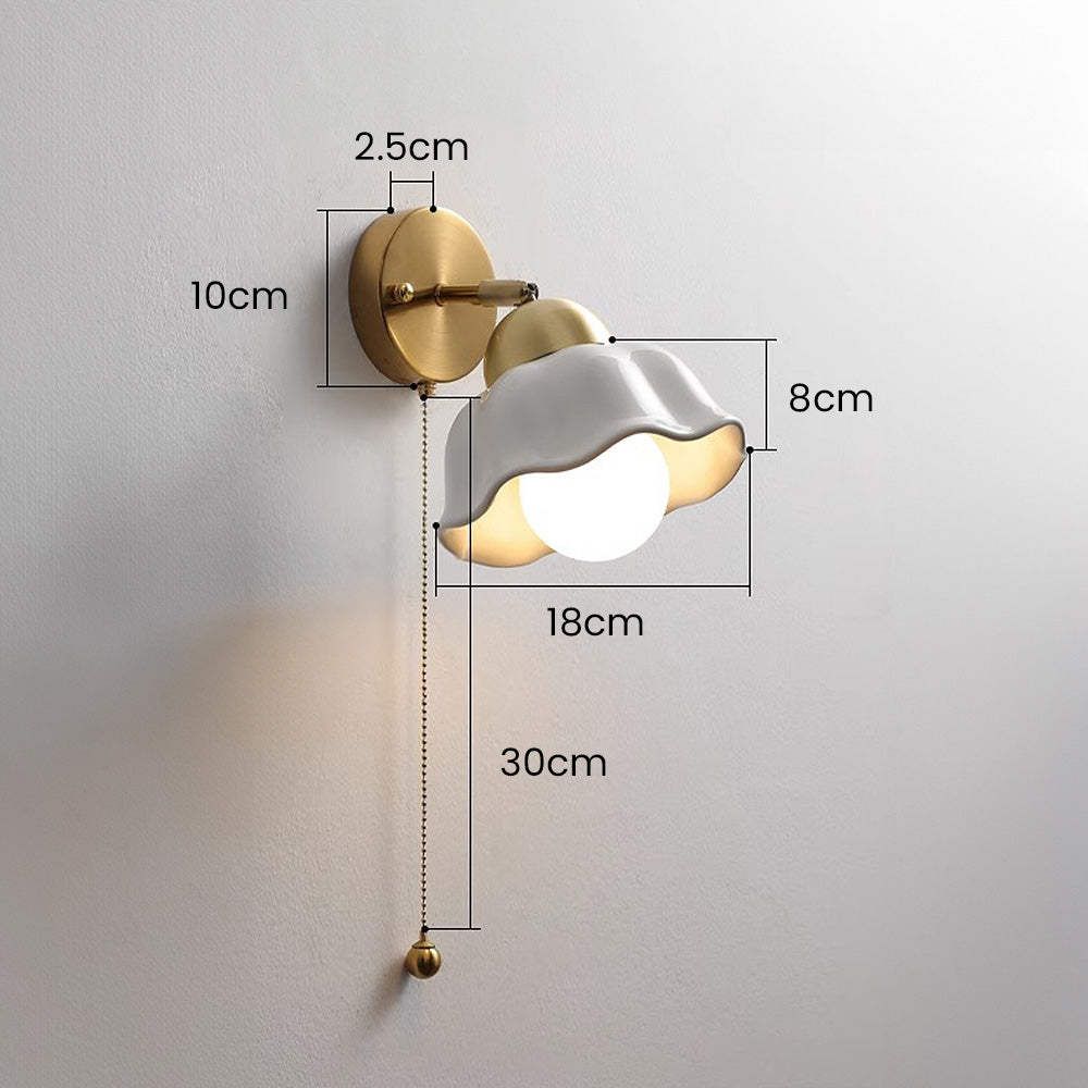 Frendorf | FleurLumina Retro Französische Blume Wandleuchte | Weißes Vintage-Design | Dekorative Beleuchtung | Romantische Wohnraum-Deko