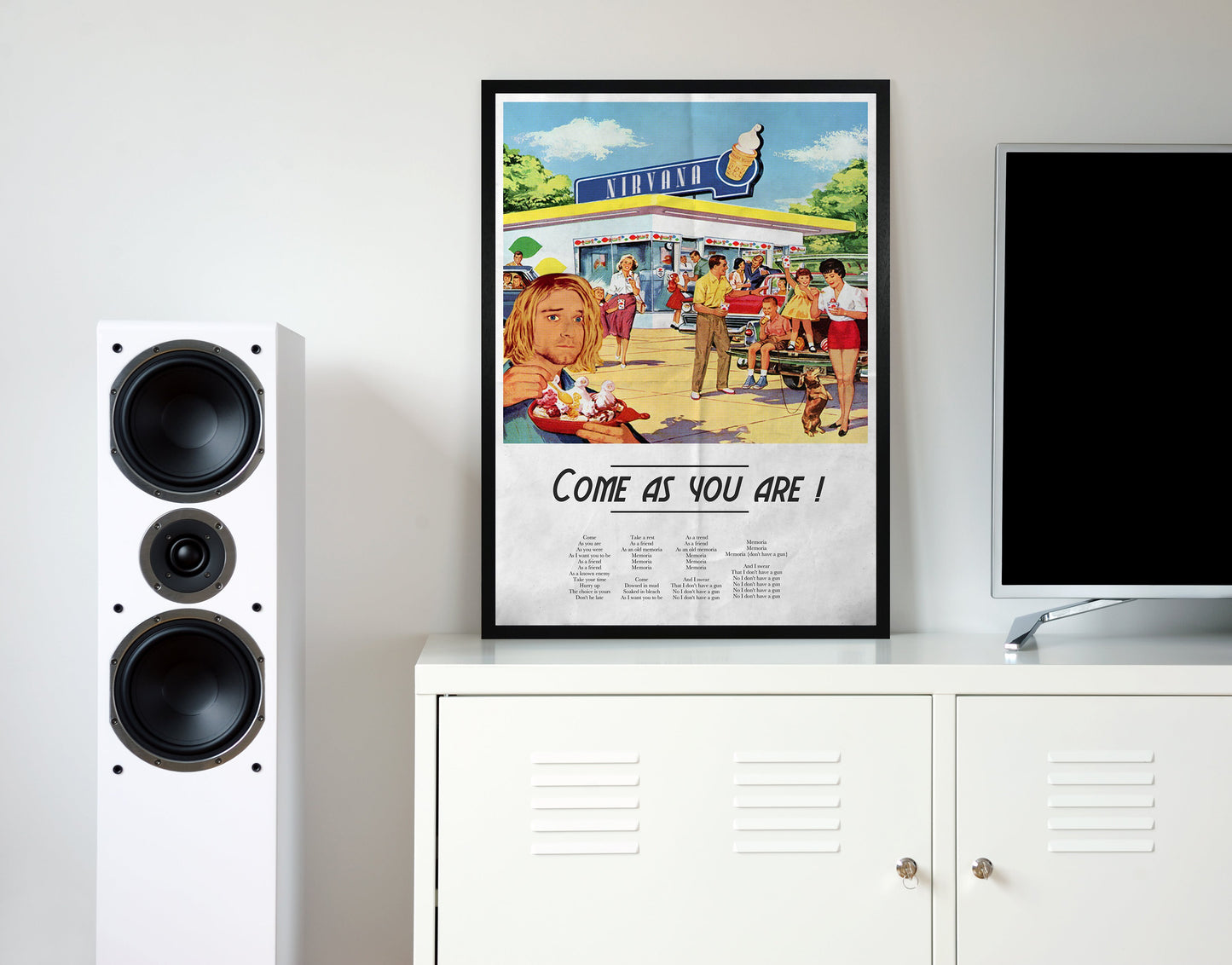 Come As You Are Nirvana Retro Musik Poster Gerahmte Wandkunst Druck