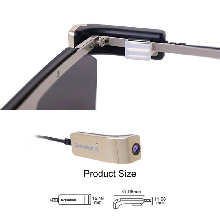 Frendorf | Groudchat JP1DV1 1080P HD Smart Kamera Mobile Telefon USB Live Kamera für Brillenbeine, integriertes Schall absorbierendes und geräuschreduzierendes Mikrofon (Schwarz Gold)