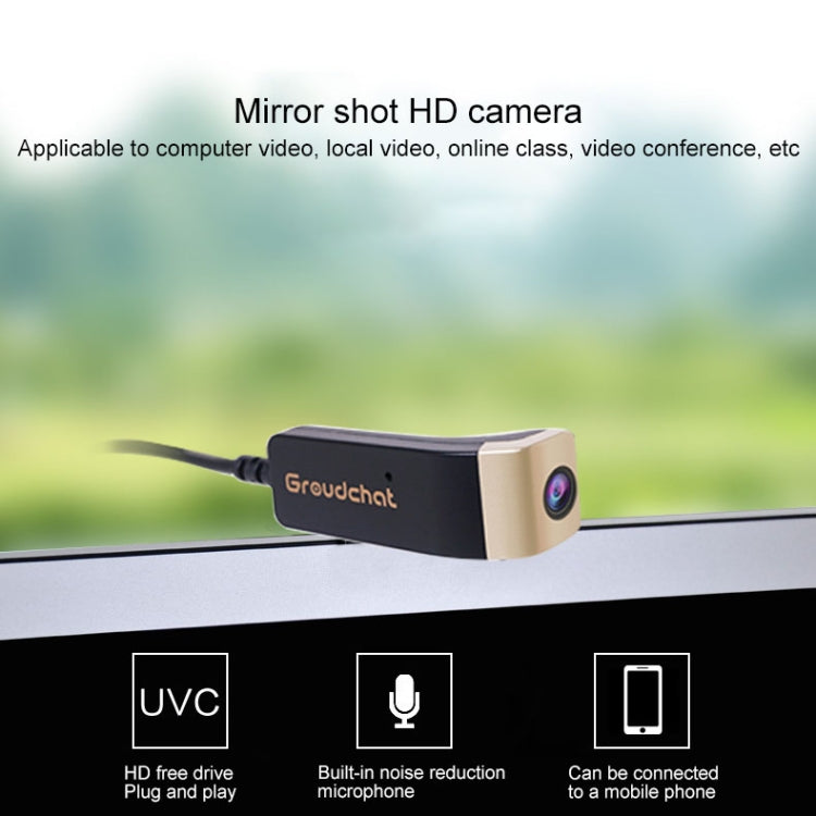 Frendorf | Groudchat JP1DV1 1080P HD Smart Kamera Mobile Telefon USB Live Kamera für Brillenbeine, integriertes Schall absorbierendes und geräuschreduzierendes Mikrofon (Schwarz Gold)