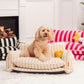 Bettdecke - Trendy gestreifte Kunstlammwolle doppellagiges Hunde- und Katzensofa-Bett