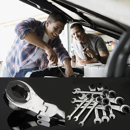 Frendorf | 2-in-1 Ratschen-Schlüssel mit Flexibler & Fester Kopf-Design