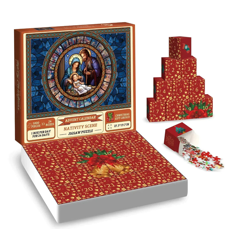 Frendorf | Adventskalender Weihnachts-Puzzle Blind Box 24 Teile 1000 Teile