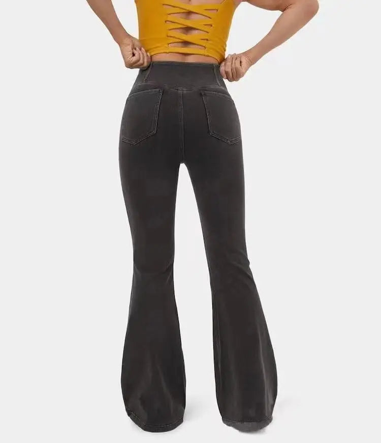 Frendorf | Damen High Waist ausgestellte Stretch Denim Jeans