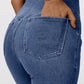Frendorf | Damen High Waist ausgestellte Stretch Denim Jeans