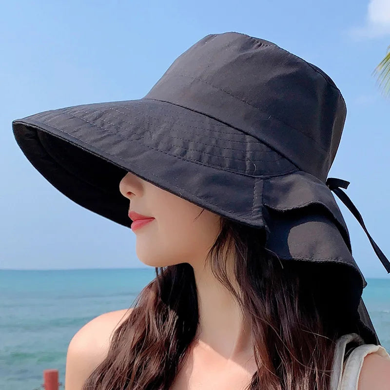 Frendorf | SUNNY | Damen Sonnenhut für die Sonne | Breite Krempe UV Nackenschutz | Solar Strandhut Frau