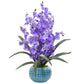 Tanzende Dame Orchidee Künstliche Anordnung in Blauer Vase