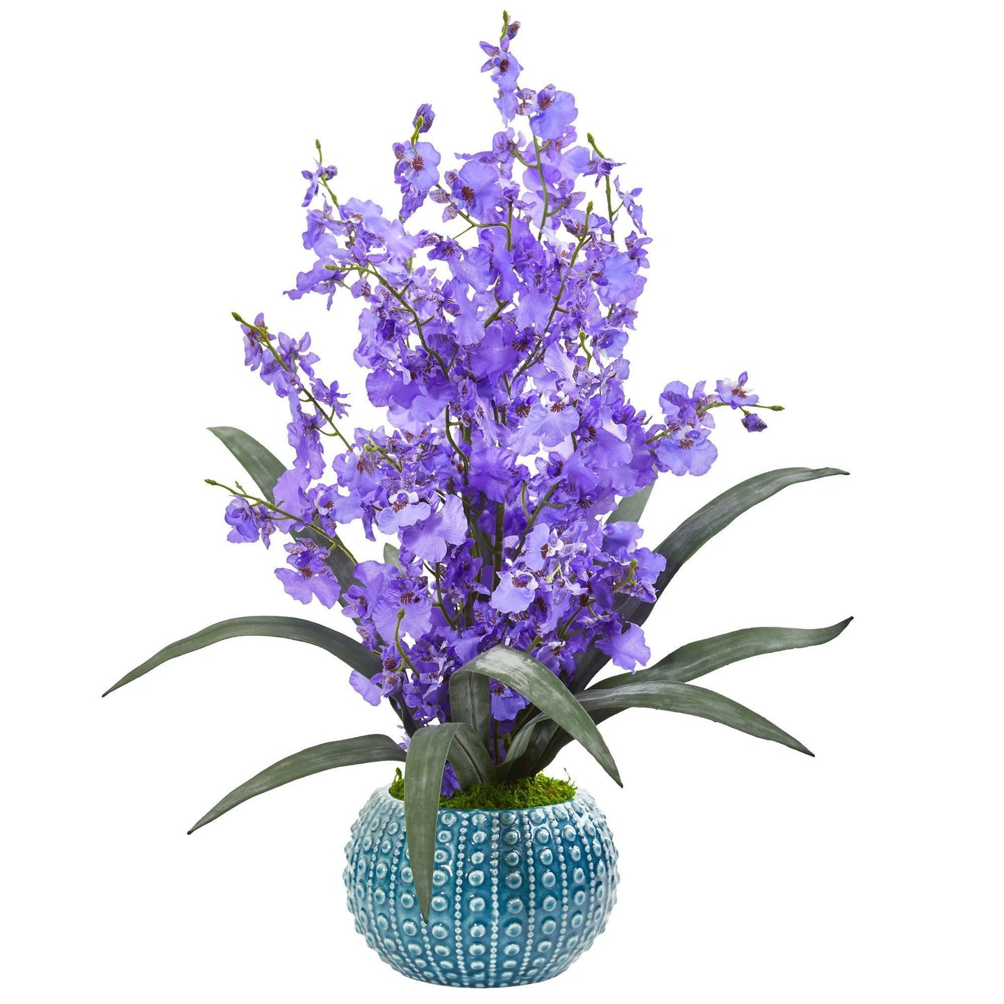 Tanzende Dame Orchidee Künstliche Anordnung in Blauer Vase
