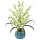 Tanzende Dame Orchidee Künstliche Anordnung in Blauer Vase