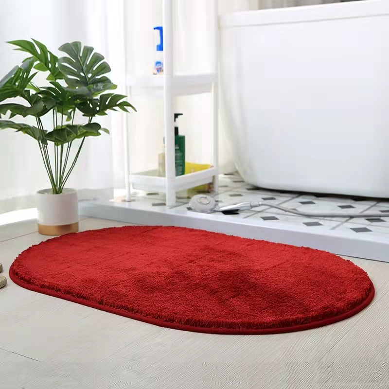 Feblilac Halbrund Solid Gold Gepolsterte Badematte, Mehrere Größen Weiches Plüsch Wasser-Absorbierend, Rutschfeste Toilettamatte, Weicher Dicke Badezimmerteppich, Reine Badezimmermatten, Einfache Beste Baderugs, Heiße Duschmatte Rutschfest, Toilettenmatte