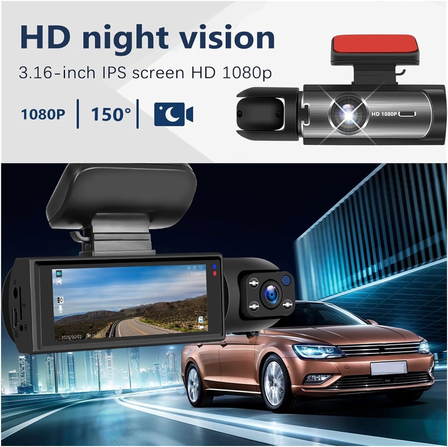 Frendorf | Pro Full HD 1080P | Dual-Linse, Sicherheit und kristallklare Bilder