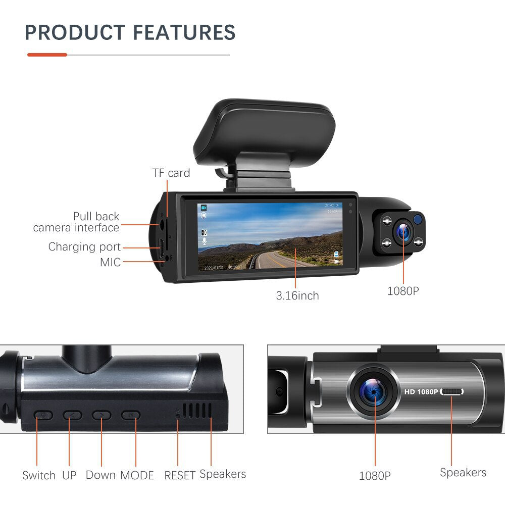 Frendorf | Pro Full HD 1080P | Dual-Linse, Sicherheit und kristallklare Bilder