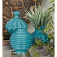 DecMode 15,2 cm B, 15,2 cm H Blaue Keramikvase mit variierenden Mustern, Set von 3