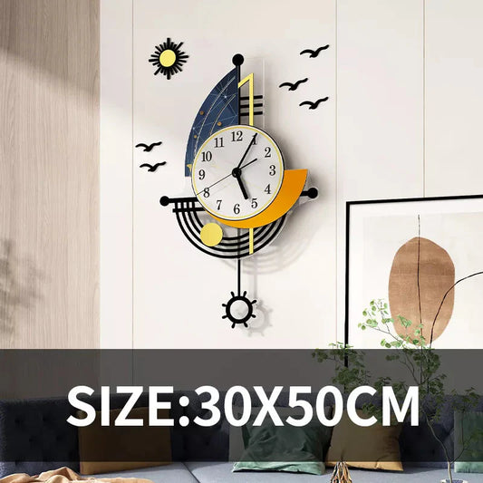 Dekorative Wanduhr Navigation Segelboot Kreatives Design Uhr Innenuhr Dekoration Wohnzimmer Hintergrund Wanddeko