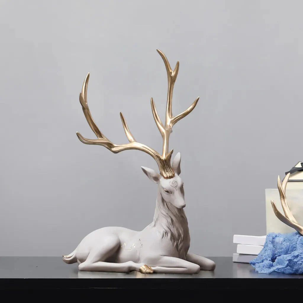 Rehdekorationen Schwarze Rentierornamente für Regal Wohnzimmer Handwerksmöbel Elch Rentierornamente Skulpturen Wohnkultur