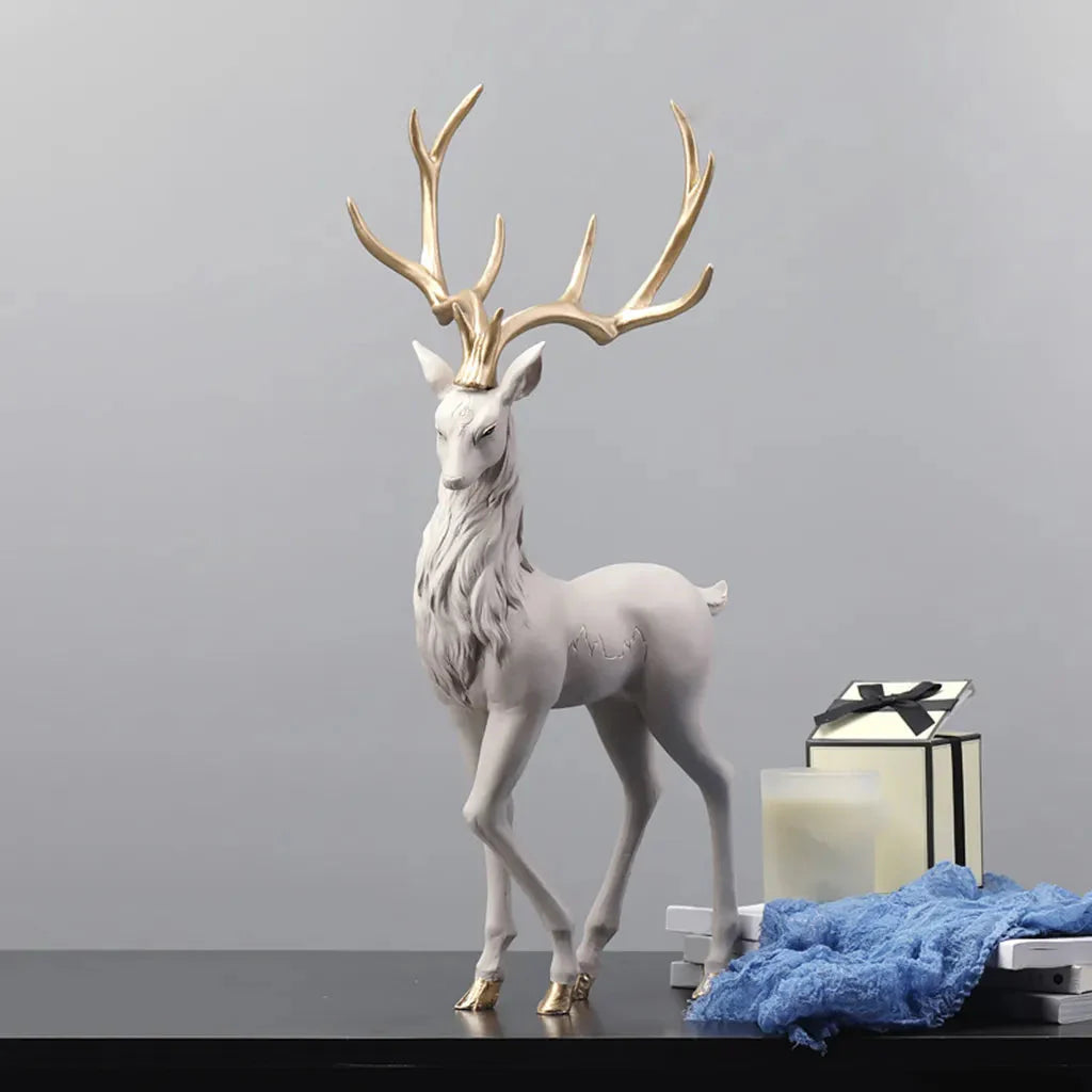 Rehdekorationen Schwarze Rentierornamente für Regal Wohnzimmer Handwerksmöbel Elch Rentierornamente Skulpturen Wohnkultur