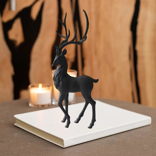 Rehdekorationen Schwarze Rentierornamente für Regal Wohnzimmer Handwerksmöbel Elch Rentierornamente Skulpturen Wohnkultur