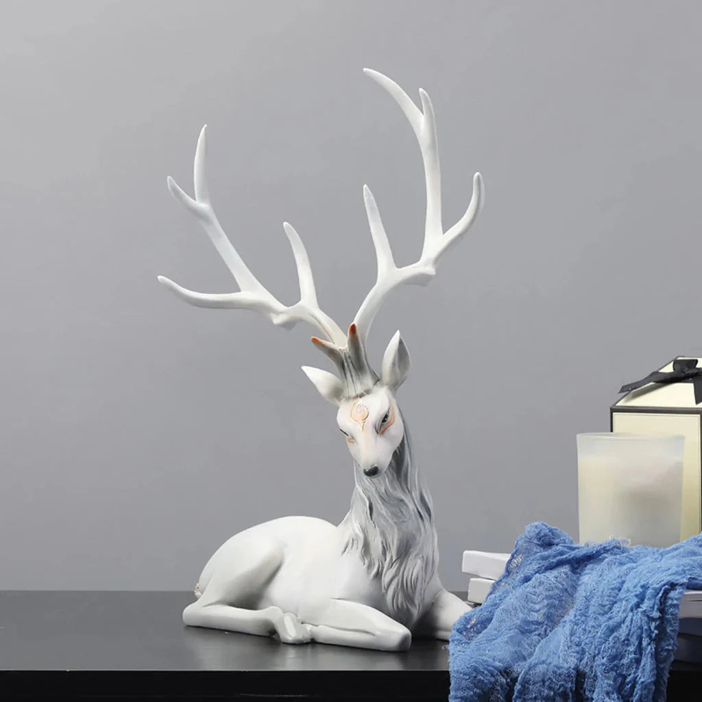 Rehdekorationen Schwarze Rentierornamente für Regal Wohnzimmer Handwerksmöbel Elch Rentierornamente Skulpturen Wohnkultur