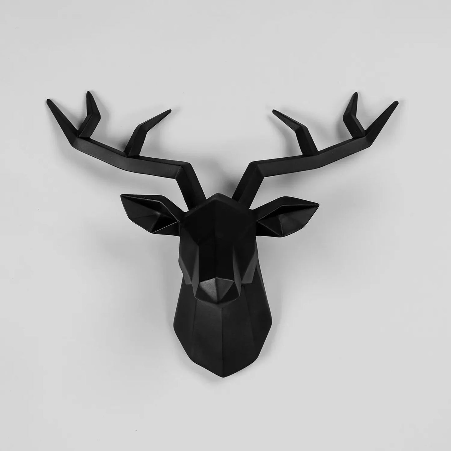 Hirschkopf Skulptur Tier Statue Figuren Wandbehang Kreatives Elch Kunst Geweih Statuette für Bürodeko Wandmontage