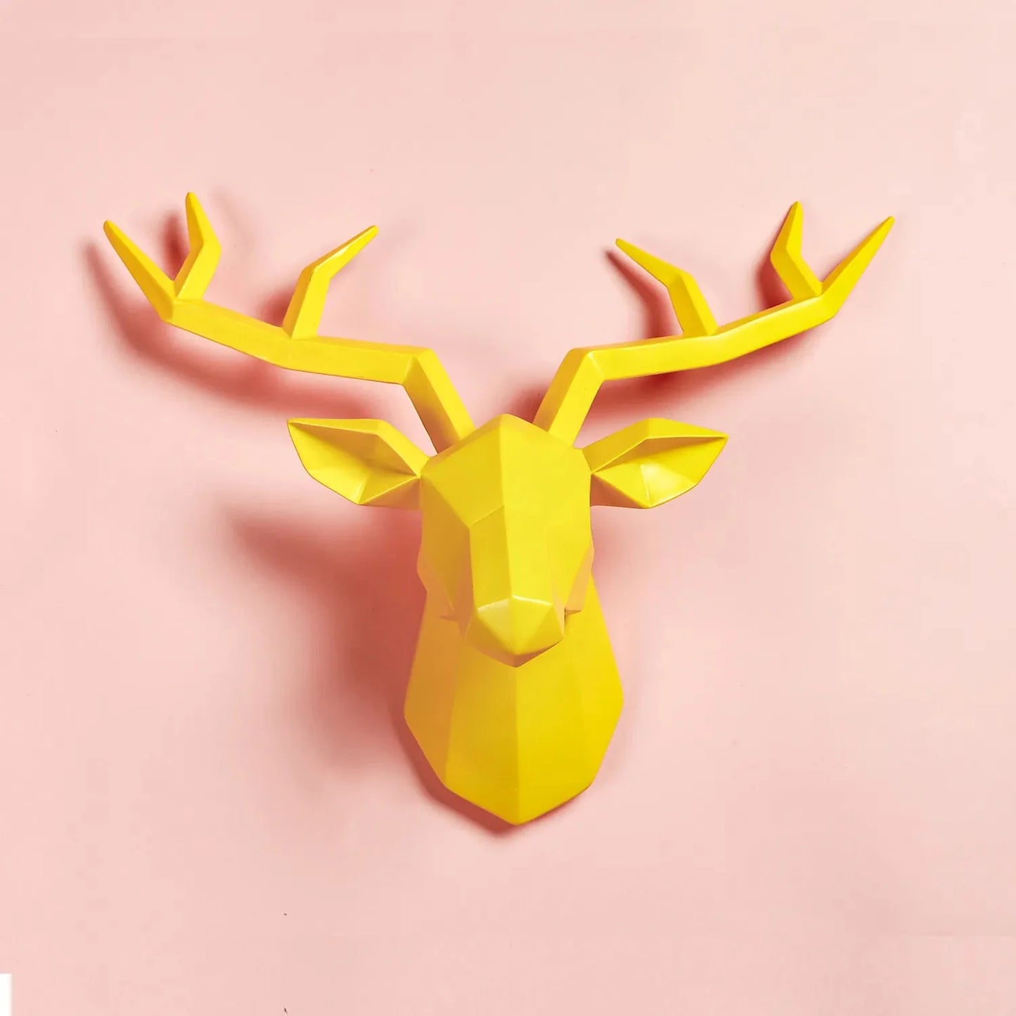 Hirschkopf Skulptur Tier Statue Figuren Wandbehang Kreatives Elch Kunst Geweih Statuette für Bürodeko Wandmontage