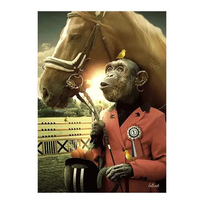 Reh Kaninchen Gorilla Jazz Affe Katze rauchende Leinwandmalerei Tier Poster und Drucke Moderne Wandkunst Bild für Badezimmerdekoration